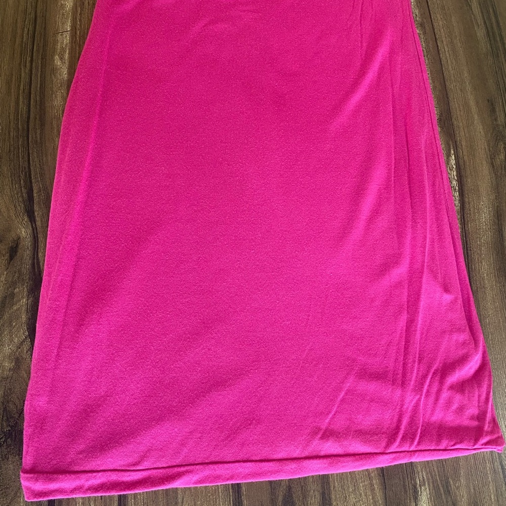 3/4 Sleeve Bodycon Mini Dress in a Vibrant Barbie Y2K Hot Pink SZ Medium - Picture 3 of 8